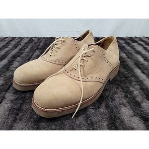 HS TRASK Oxford Derby Shoes Mens 8.5 Womens 10 Tan Leather Lace Up